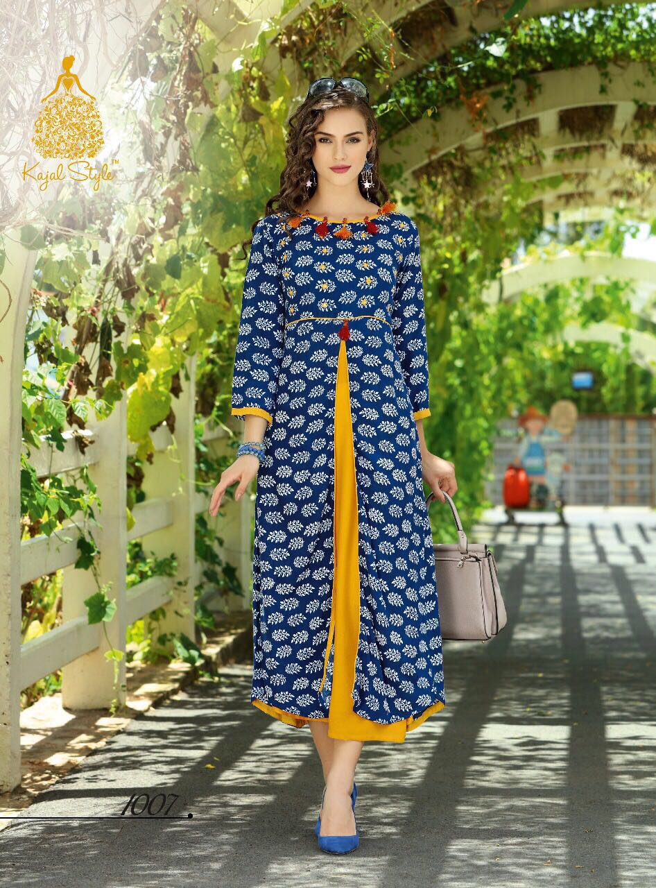 KAJAL STYLE FEMINA VOL 1 DESIGNER KURTIS DHABU PRINT REYON DORIYA COTTON VOTTON SLUB. DISPATCH STARTS FROM 26TH SEP.FOR ORDER WHATSAPP 9825028267/9998816140