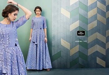 Four Buttons Hazel Pure Viscouse Chanderi Fabric Wholesale Catalogue. Buy Online Four Button Wholesale Kurtis Catalogue. Four Buttons Surat Based Kurti Manufacturer Launched Wholesale Designer Kurti Catalogue