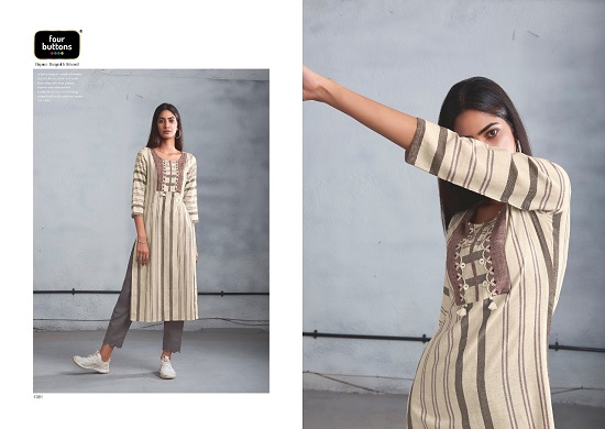 Four Buttons Silver vol 5 kurtis with pants wholesale catalog. Four Buttons presents latest summer spring collection 2020 silver vol 5 kurti with pants in wholesale.