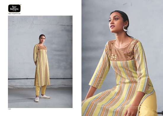 Four Buttons Silver vol 5 kurtis with pants wholesale catalog. Four Buttons presents latest summer spring collection 2020 silver vol 5 kurti with pants in wholesale.