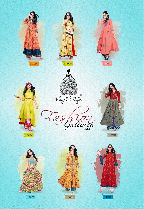 Kajal Style Fashion Galleria Vol 7 Long Designer Kurtis Catalog