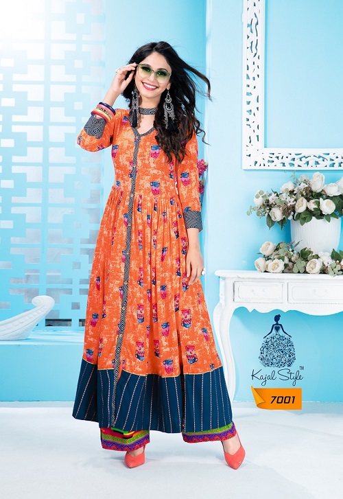 Kajal Style Fashion Galleria Vol 7 Long Designer Kurtis Catalog