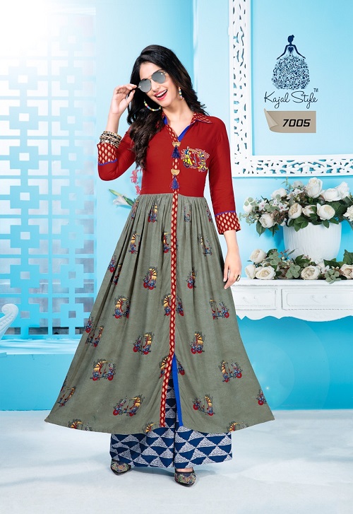 Kajal Style Fashion Galleria Vol 7 Long Designer Kurtis Catalog