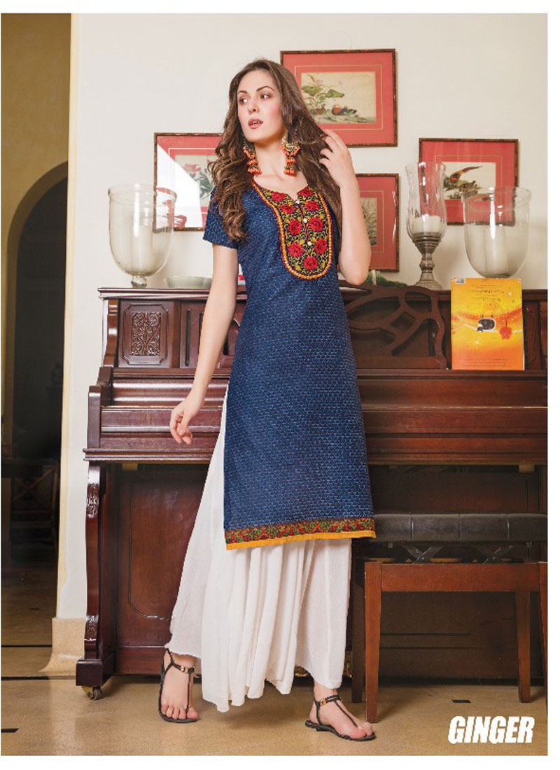 NEW STYLE BEAUTIFUL EMBROIDERED STRAIGHT PARTERN KURTIS