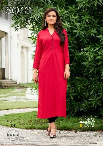 Global Local Soro Rayon Kurtis Collection, Buy Full Catalog of Soro Rayon Kurtis at wholesale price