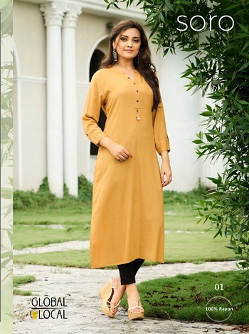 Global Local Soro Rayon Kurtis Collection, Buy Full Catalog of Soro Rayon Kurtis at wholesale price