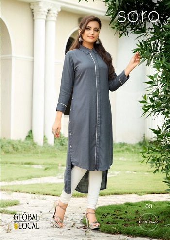 Global Local Soro Rayon Kurtis Collection, Buy Full Catalog of Soro Rayon Kurtis at wholesale price