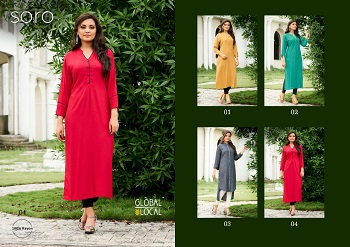 Global Local Soro Rayon Kurtis Collection, Buy Full Catalog of Soro Rayon Kurtis at wholesale price