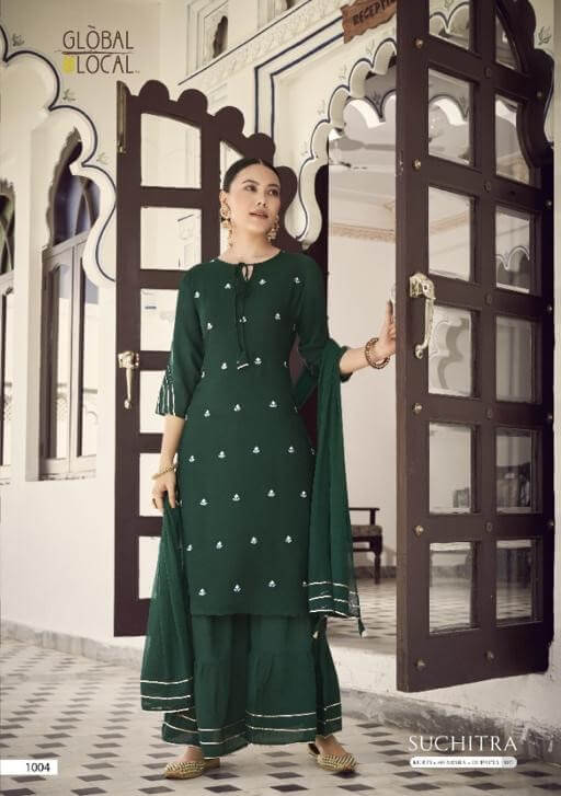 Global Local Suchitra Top Sharara and Dupatta Set Wholesale Catalog, Buy Full Catalog of Global Local Suchitra Readymade Dress Wholesale Catalog