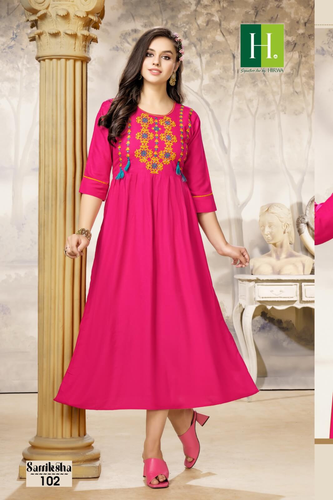 Hirwa Samiksha Gown Style Kurtis Catalog in Wholesale Price, Buy Hirwa Samiksha Gown Style Kurtis Full Catalog in Wholesale Price Online From Aarvee Creation
