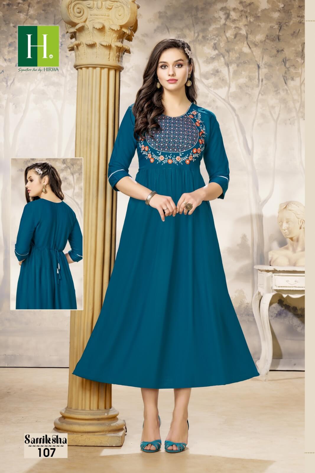 Hirwa Samiksha Gown Style Kurtis Catalog in Wholesale Price, Buy Hirwa Samiksha Gown Style Kurtis Full Catalog in Wholesale Price Online From Aarvee Creation
