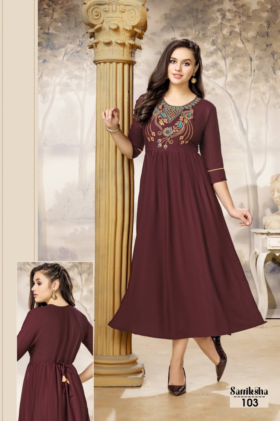 Hirwa Samiksha Gown Style Kurtis Catalog in Wholesale Price, Buy Hirwa Samiksha Gown Style Kurtis Full Catalog in Wholesale Price Online From Aarvee Creation
