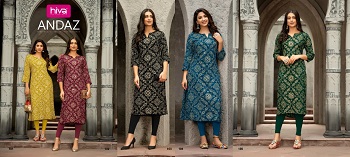 Order Hiva Andaz Rayon Wholesale Kurti Collection, Readymade Full Catalog Available at Wholesale Price Online