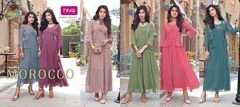 hiva Morocco Georgeette Wholesale Kurtis Collection. Buy Morocco Kurtis Full Catalog at wholesale Price online