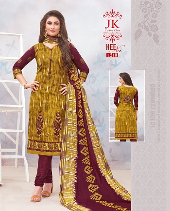 JK Heena Vol 12 Cotton Dress Material Wholesale Catalog