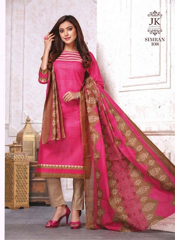 JK Simran Sp Adition Vol 1 Cotton Dress Materials Wholesale Catalog, Buy Simran cotton printed ten designs Dress Materials In Wholesale price