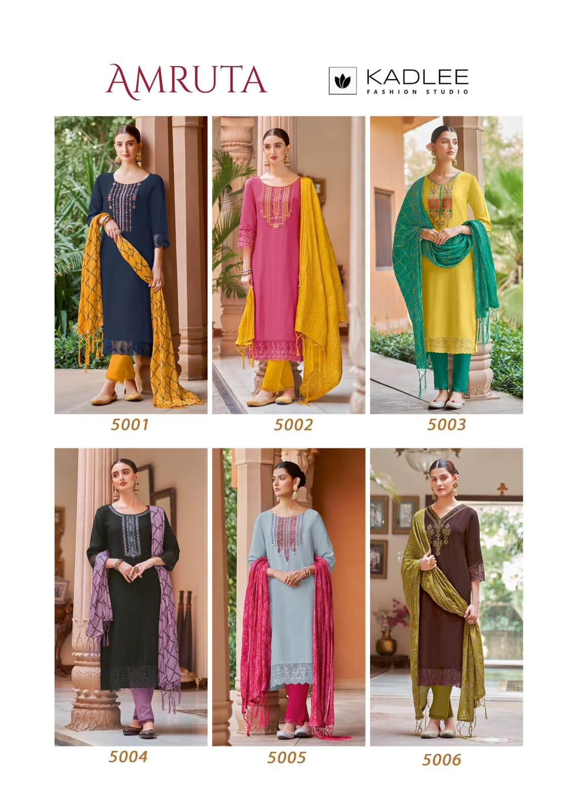 Viscose Weaving Top, Cotton Lycra Bottom & Chinon Bandhani Dupatta