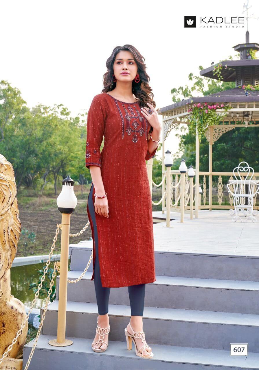 Kadlee Kashish vol 6 Rayon Lurex Kurtis Catalog, Buy Full Catalog of Kadlee Kashish vol 6 at wholesale price for Business