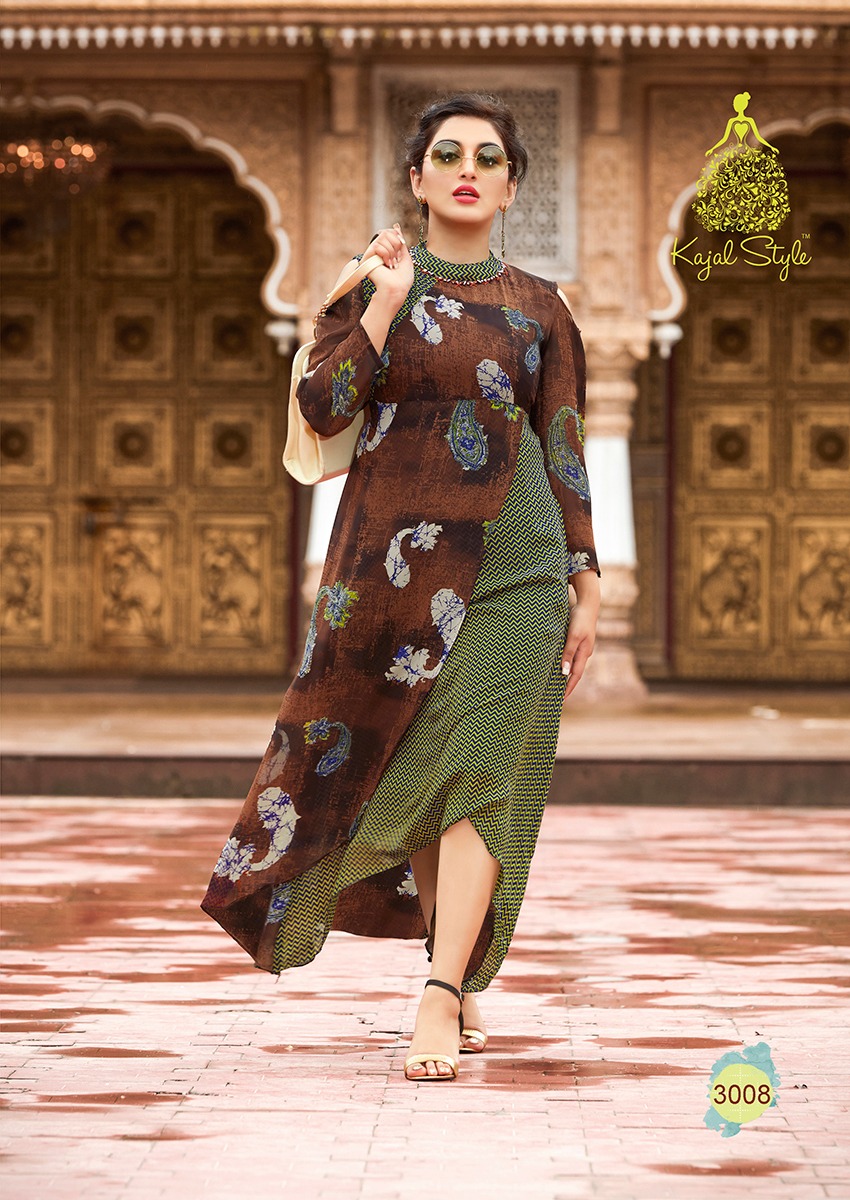 KAJAL STYLE FASHION BLOSSOM VOL 3 WEIGHT LESS GEORGETTE FANCY KURTIS CATALOG