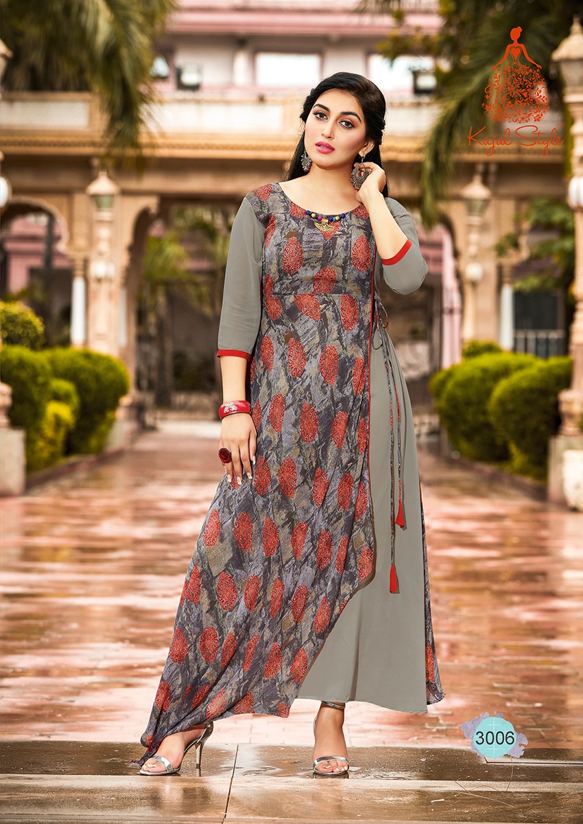 KAJAL STYLE FASHION BLOSSOM VOL 3 WEIGHT LESS GEORGETTE FANCY KURTIS CATALOG