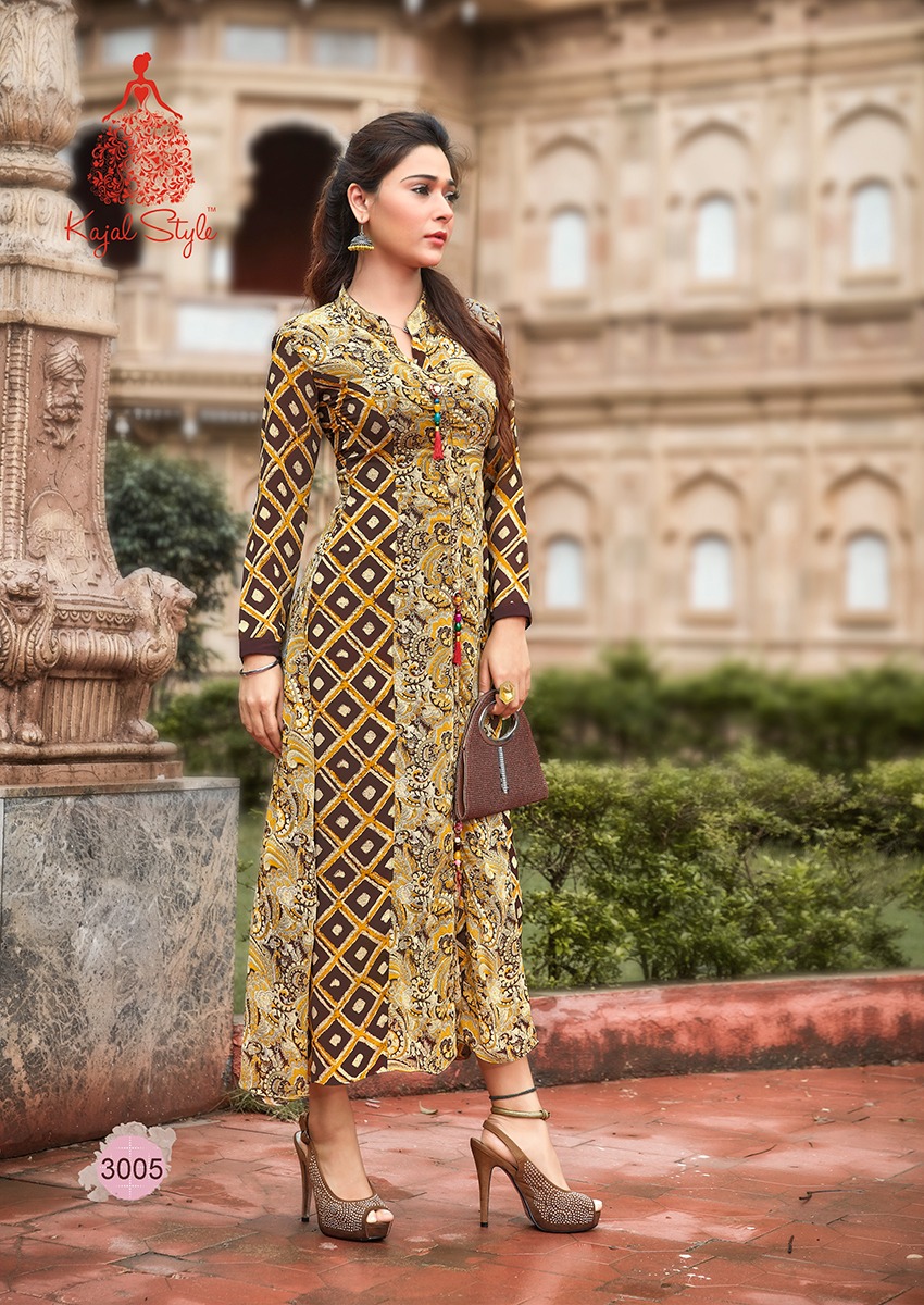 KAJAL STYLE FASHION BLOSSOM VOL 3 WEIGHT LESS GEORGETTE FANCY KURTIS CATALOG