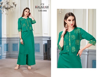 Kalakari Nx Presents Womens Kurti With Jacket Wholesale Catalogue. Kalakari Nx Chigi Wigi Ladies Kurtis With Jacket Pair Wholesale Catalogue. Chigi Wigi Vol 5 Ready Made Womens Clothings Wholesale Catalogue. Surat Kurtis Wholesale Market, Chigi Wigi Ladies Kurtis From Surat  Cloths Wholesale Market, Chigi Wigi Vol 5 Surat Textile Market Manufacturers Wholesale Catalogue