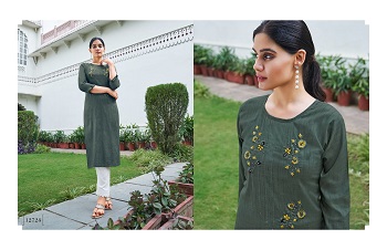 Kalaroop Broccoli vol 2 Italian Rayon Fabric Ladies Top Wholesale Catalog, Broccoli vol 2 is 7 Pieces Wholesale Kurtis of Italian Rayon With Fancy Hand Work