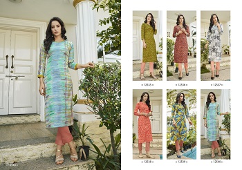 Kalaroop Launches New Cotton Print Kurtis Catalog Sonet, Six Designs Low Price Range Kurtis Catalogue Sonet By Kalaroop Brand