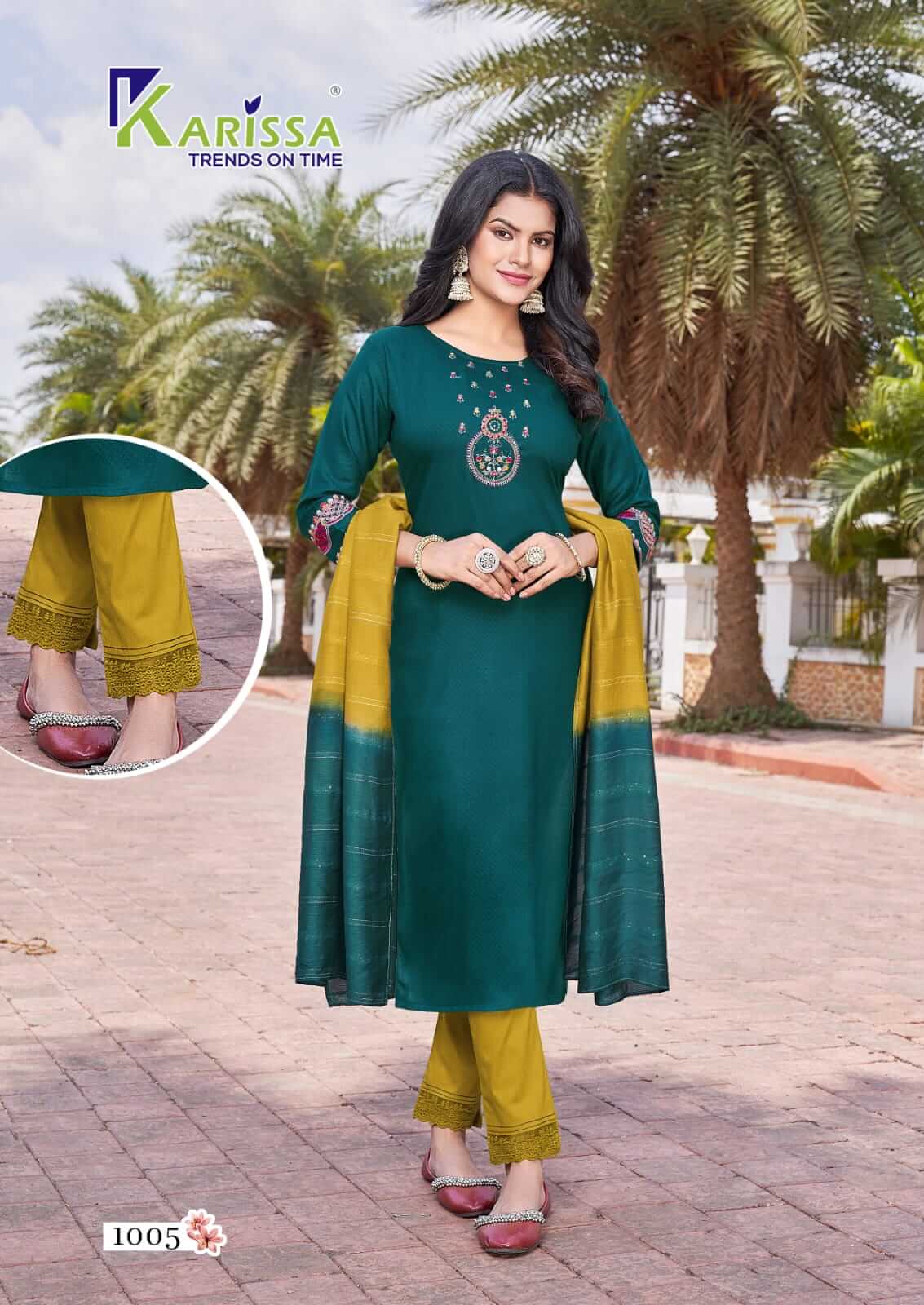 Karissa Kashvi Ladies Top Bottom Dupatta Set Catalog in Wholesale, Buy Karissa Kashvi Ladies Top Bottom Dupatta Set Full Catalog in Wholesale Price Online From Aarvee Creation