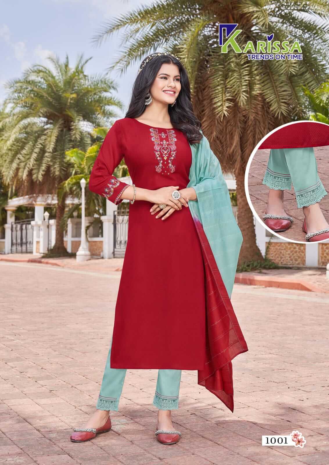 Karissa Kashvi Ladies Top Bottom Dupatta Set Catalog in Wholesale, Buy Karissa Kashvi Ladies Top Bottom Dupatta Set Full Catalog in Wholesale Price Online From Aarvee Creation