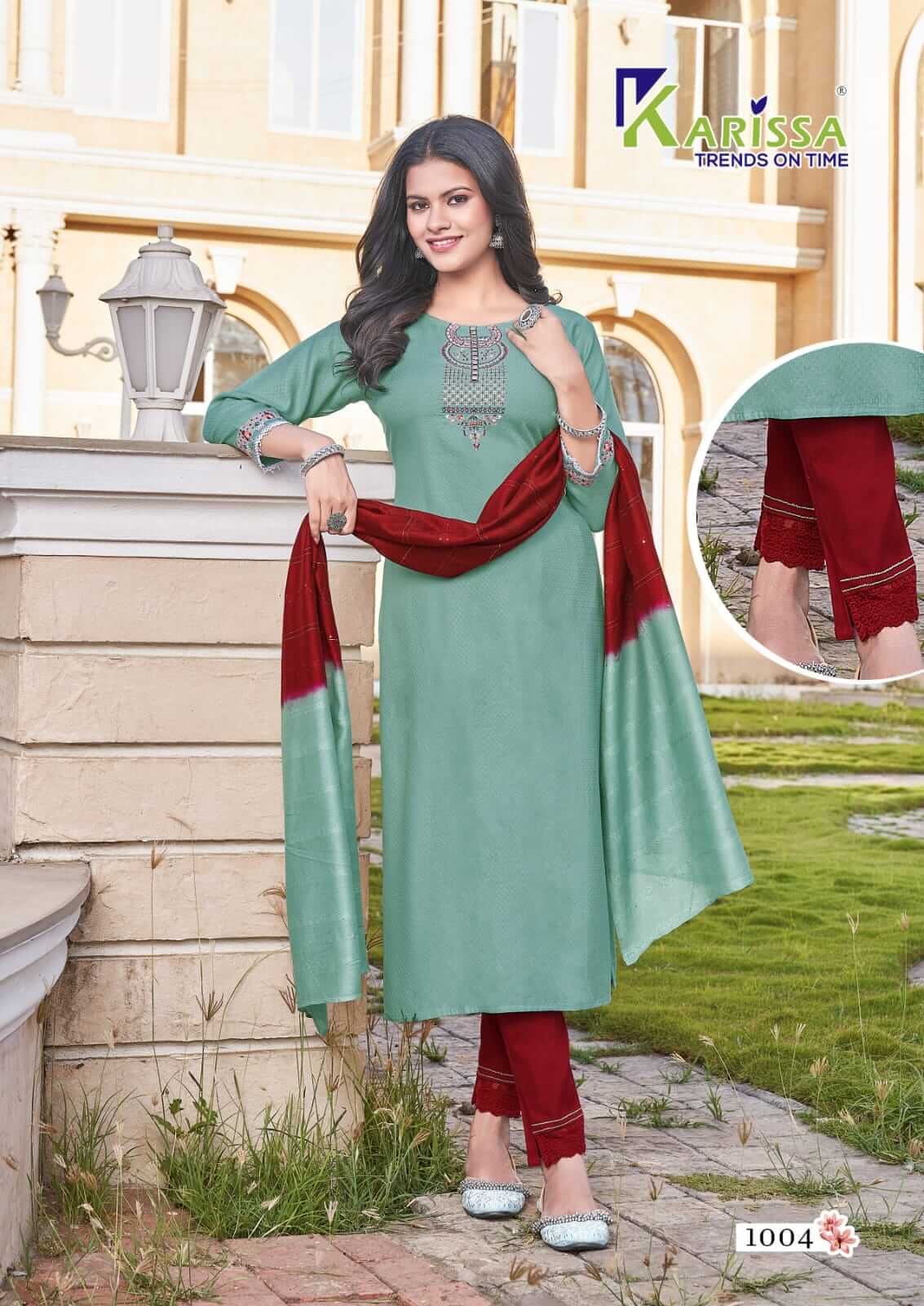 Karissa Kashvi Ladies Top Bottom Dupatta Set Catalog in Wholesale, Buy Karissa Kashvi Ladies Top Bottom Dupatta Set Full Catalog in Wholesale Price Online From Aarvee Creation