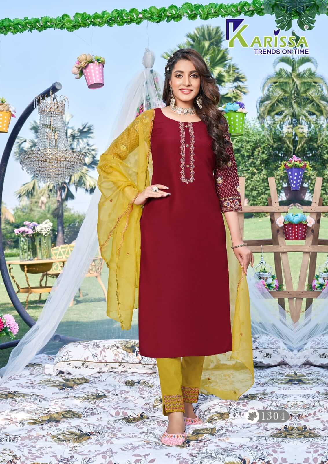 Karissa Maahi Kurti Pant Dupatta Set Catalog in Wholesale, Buy Karissa Maahi Kurti Pant Dupatta Set Full Catalog in Wholesale Rate Online From Aarvee Creation, Vadodara, Surat