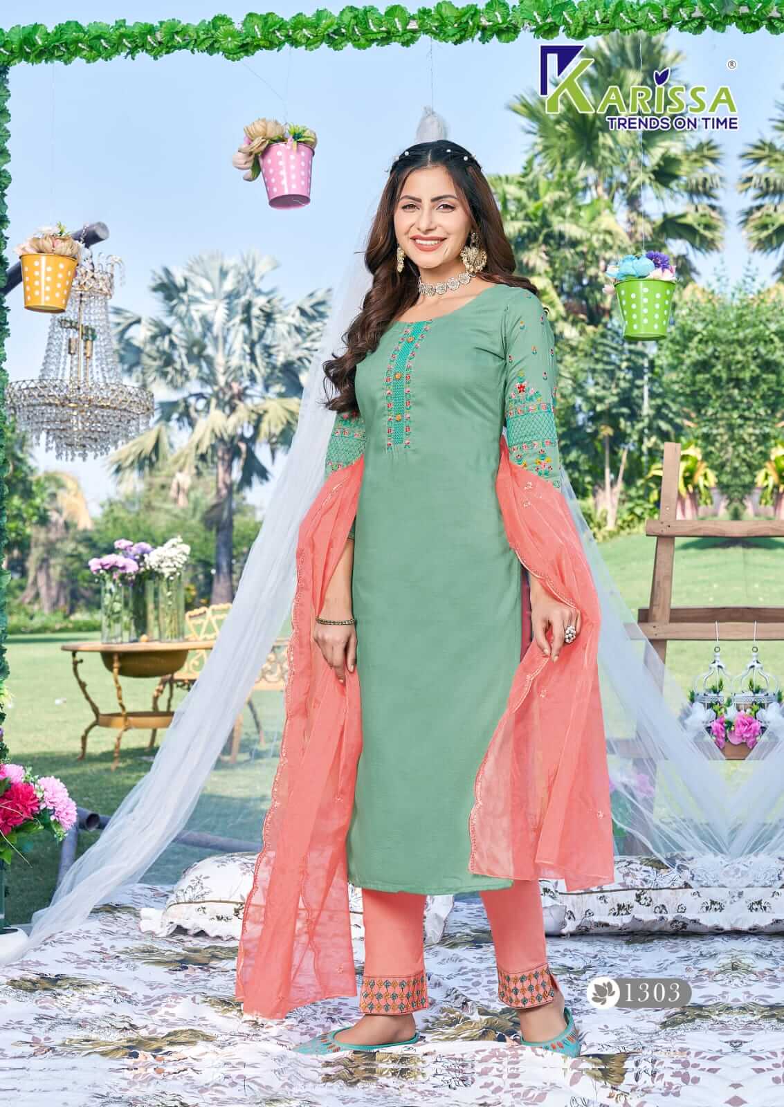 Karissa Maahi Kurti Pant Dupatta Set Catalog in Wholesale, Buy Karissa Maahi Kurti Pant Dupatta Set Full Catalog in Wholesale Rate Online From Aarvee Creation, Vadodara, Surat