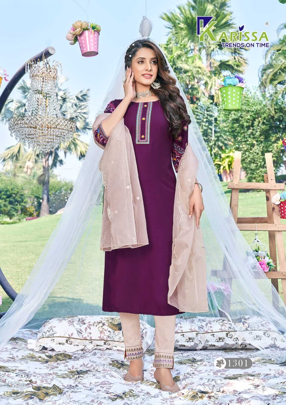 Karissa Maahi Kurti Pant Dupatta Set Catalog in Wholesale, Buy Karissa Maahi Kurti Pant Dupatta Set Full Catalog in Wholesale Rate Online From Aarvee Creation, Vadodara, Surat