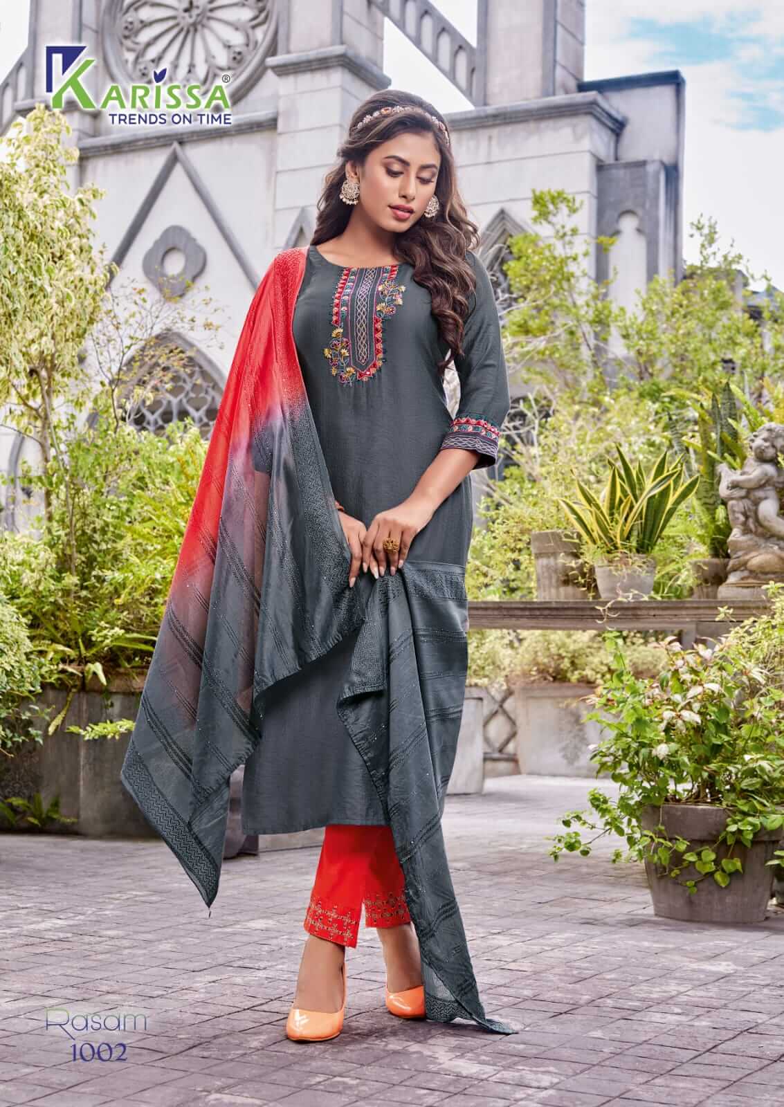 Karissa Rasam Top Pant with Dupatta set Catalog, Buy Karissa Rasam Top Pant with Dupatta set Full Catalog at Wholesale Rate