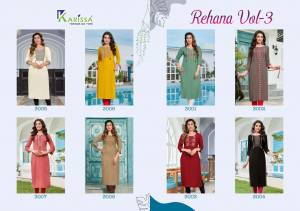 Karissa Rehana vol 3 Embroidery work Kurtis Catalog in Wholesale, Buy Karissa Rehana vol 3 Embroidery work Kurtis Full Catalog in Wholesale Price Online From Vadodara, Surat, Gujarat