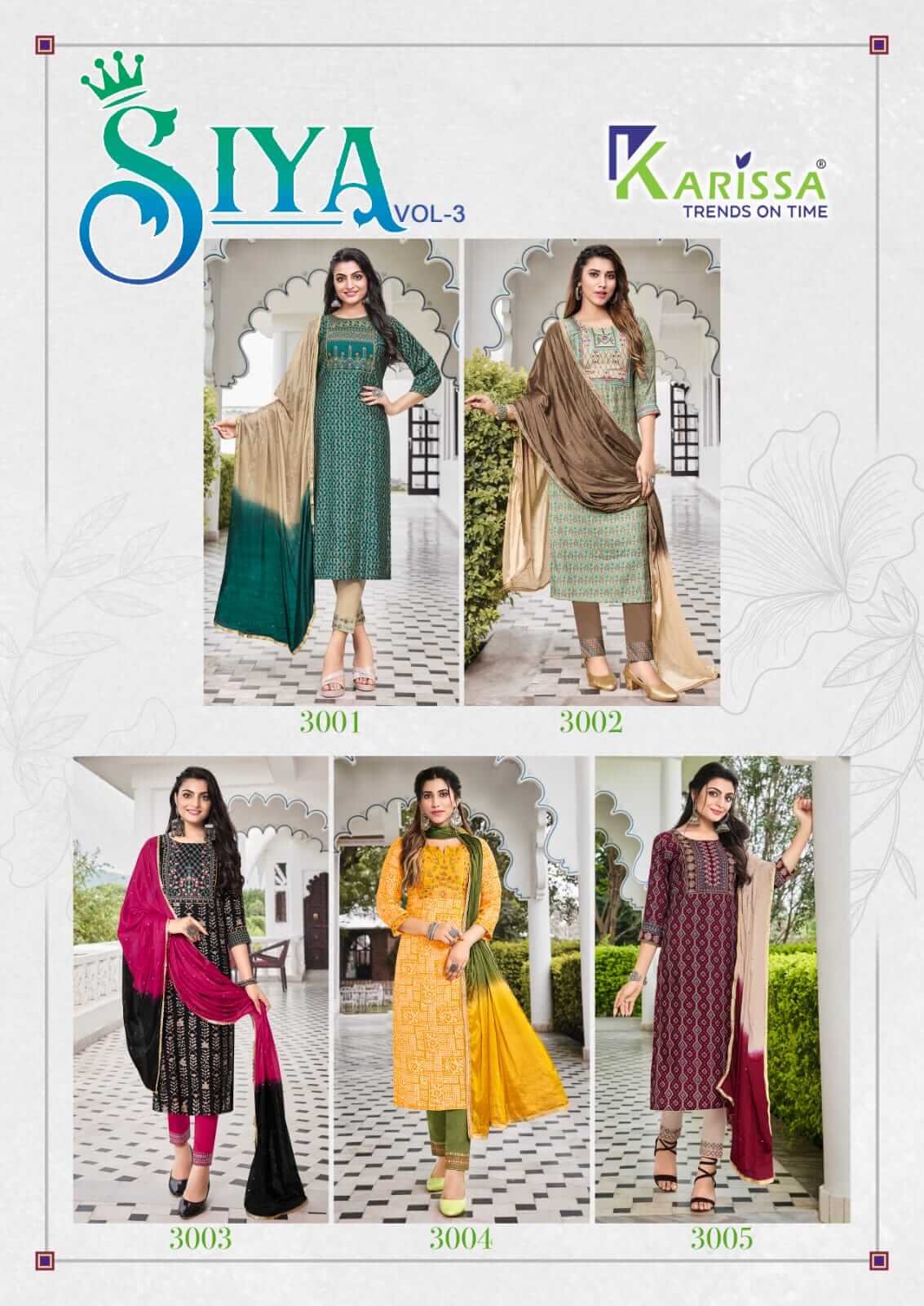 Karissa Siya vol 3 Kurti with Pant and Dupatta Set Catalog, Buy Karissa Siya vol 3 Kurti with Pant and Dupatta Set Full Catalog at Wholesale Price Online