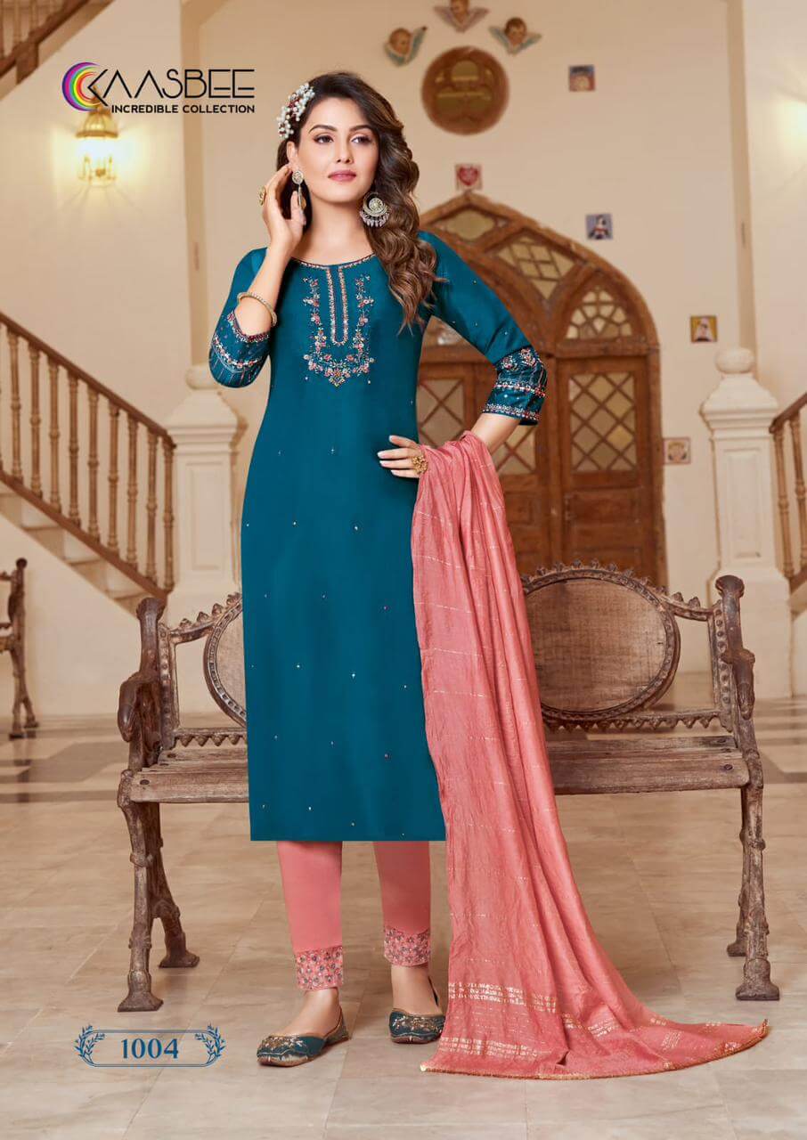 Kasbee Shanvi vol 1 Kurti Pant Dupatta Set Catalog, Buy Kasbee Shanvi vol 1 Kurti Pant Dupatta Set Full Catalog in Wholesale Price Online From Aarvee Creation, Vadodara