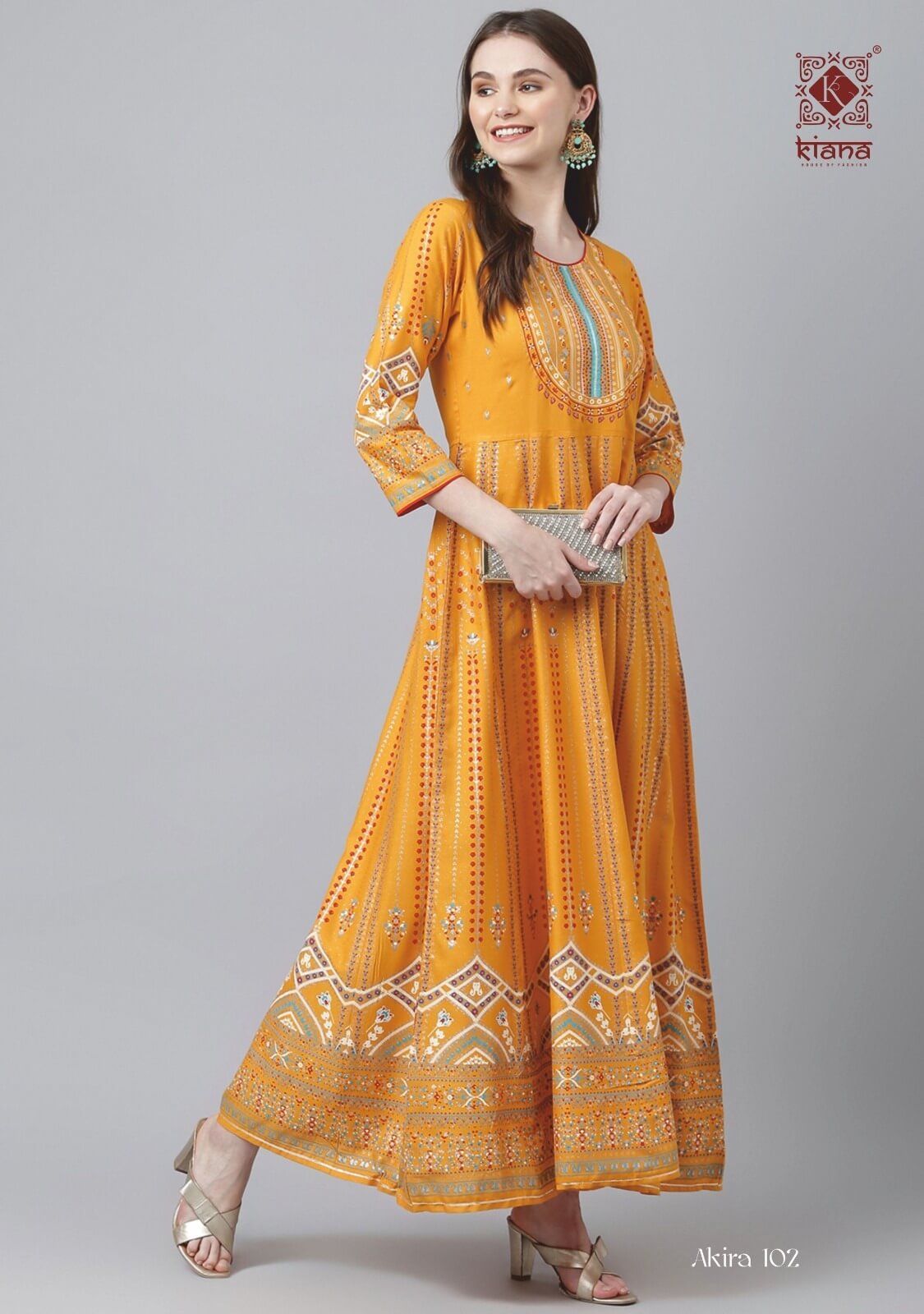 Kiana Akira Rayon Printed Gowns Catalog In Wholesale Price, Buy Kiana Akira Rayon Printed Gowns Full Catalog In Wholesale Price Online From Aarvee Creation