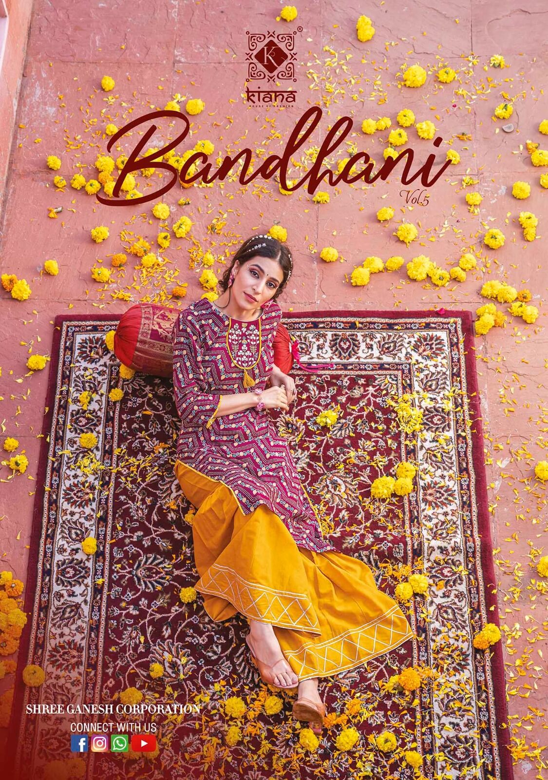 Kiana Bandhani Vol 5 Top With Bottom Catalog in Wholesale Rate Online