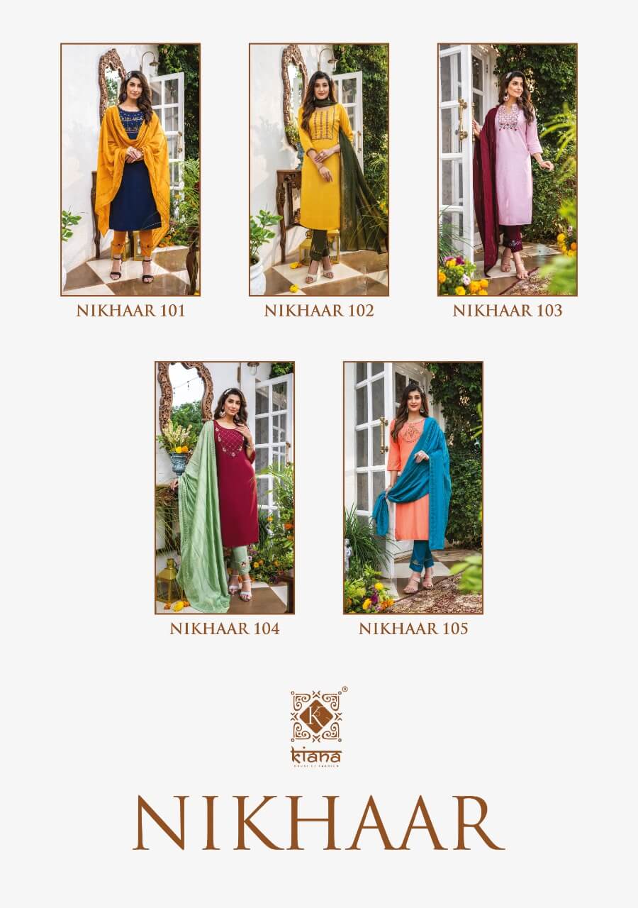 Kiana Nikhaar Top Bottom Dupatta Catalog in Wholesale, Buy Kiana Nikhaar Top Bottom Dupatta Full Catalog in Wholesale Price Online From Vadodara, Gujarat