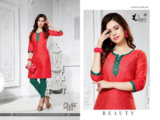 Kinti Kurtis Manufacturer Launches Chitra Vol 14 Low Range Kurtis Wholesale Catalogue Online. Kinti Chitra Two Tone Handloom Cotton Stitching Pattern And Fabric Short Kurtis Wholesale Bunch. Purchse Chitra Vol 14 Low Rate Kurtis In Wholesale Online For Reselling. Order Kinti Chitra Vol 14 Handloom Cotton With Two Tone Fabric Ready Made Ladies Kurtis Catalogue At Best Wholesale Rate Online