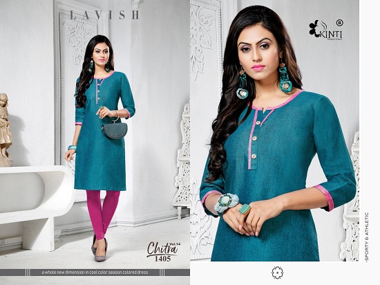 Kinti Kurtis Manufacturer Launches Chitra Vol 14 Low Range Kurtis Wholesale Catalogue Online. Kinti Chitra Two Tone Handloom Cotton Stitching Pattern And Fabric Short Kurtis Wholesale Bunch. Purchse Chitra Vol 14 Low Rate Kurtis In Wholesale Online For Reselling. Order Kinti Chitra Vol 14 Handloom Cotton With Two Tone Fabric Ready Made Ladies Kurtis Catalogue At Best Wholesale Rate Online