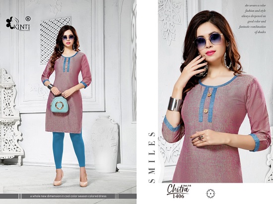 Kinti Kurtis Manufacturer Launches Chitra Vol 14 Low Range Kurtis Wholesale Catalogue Online. Kinti Chitra Two Tone Handloom Cotton Stitching Pattern And Fabric Short Kurtis Wholesale Bunch. Purchse Chitra Vol 14 Low Rate Kurtis In Wholesale Online For Reselling. Order Kinti Chitra Vol 14 Handloom Cotton With Two Tone Fabric Ready Made Ladies Kurtis Catalogue At Best Wholesale Rate Online