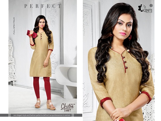 Kinti Kurtis Manufacturer Launches Chitra Vol 14 Low Range Kurtis Wholesale Catalogue Online. Kinti Chitra Two Tone Handloom Cotton Stitching Pattern And Fabric Short Kurtis Wholesale Bunch. Purchse Chitra Vol 14 Low Rate Kurtis In Wholesale Online For Reselling. Order Kinti Chitra Vol 14 Handloom Cotton With Two Tone Fabric Ready Made Ladies Kurtis Catalogue At Best Wholesale Rate Online