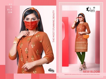 Kinti Classic Volume 12 Kurtis Wholesale Catalogue, Purchase Rayon Two Tone Fabric twelve Designs Catalog for Reselling Business at bulk price