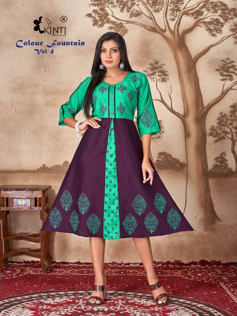 Kinti Colour Fountain vol 4 Low Price Range Kurtis in Wholesale Price, Buy Kinti Colour Fountain vol 4 Low Price Range Kurtis Full Catalog in Wholesale Price Online From Aarvee Creation