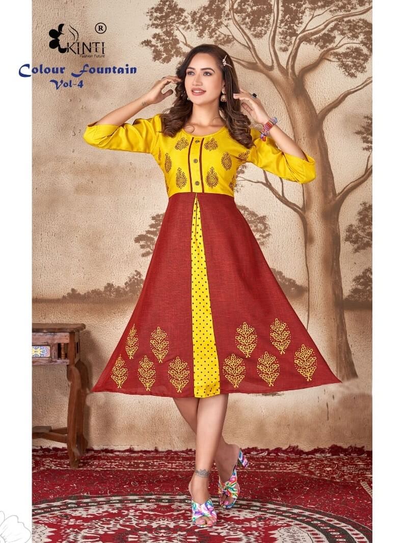 Kinti Colour Fountain vol 4 Low Price Range Kurtis in Wholesale Price, Buy Kinti Colour Fountain vol 4 Low Price Range Kurtis Full Catalog in Wholesale Price Online From Aarvee Creation