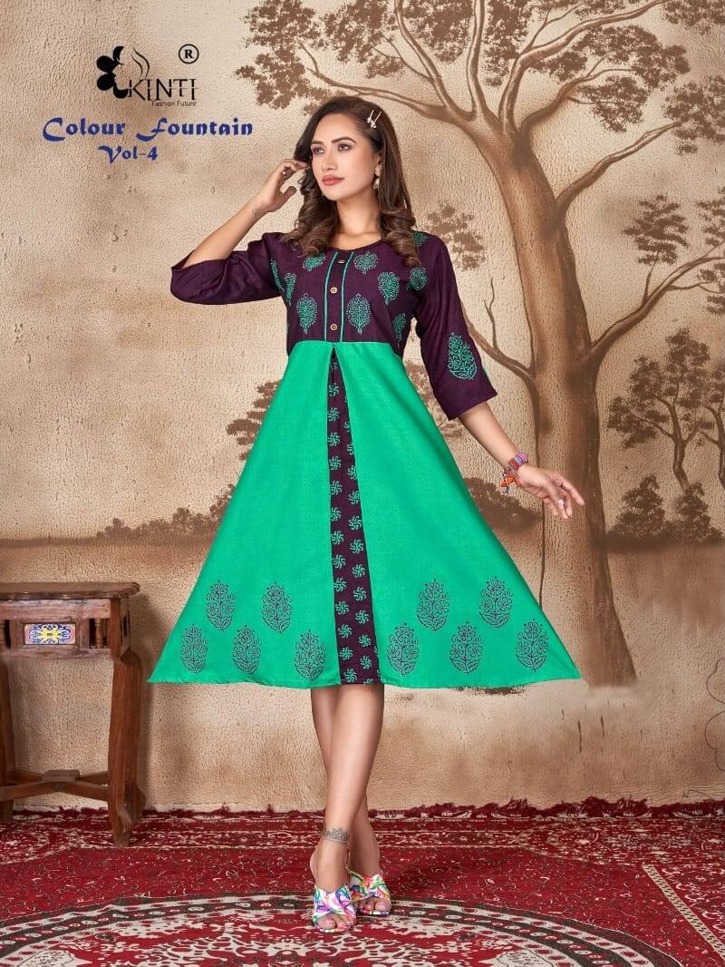 Kinti Colour Fountain vol 4 Low Price Range Kurtis in Wholesale Price, Buy Kinti Colour Fountain vol 4 Low Price Range Kurtis Full Catalog in Wholesale Price Online From Aarvee Creation