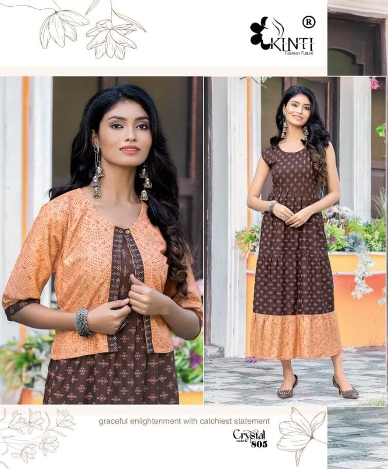 Kinti Crystal vol 8 Kurti with Koti Catalog at Wholesale, Buy Kinti Crystal vol 8 Kurti with Koti Full Catalog at Wholesale Rate Online From Vadodara, Gujarat